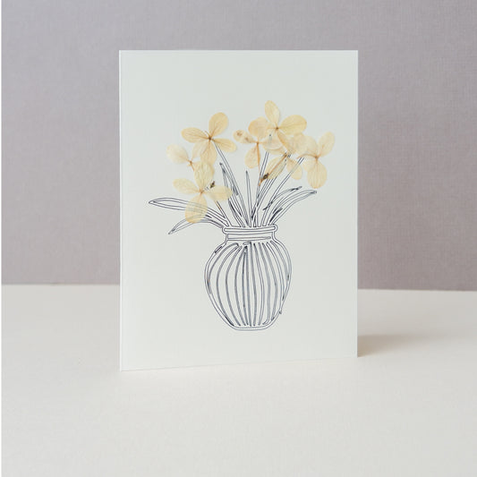 Pressed Flower Card - Vase