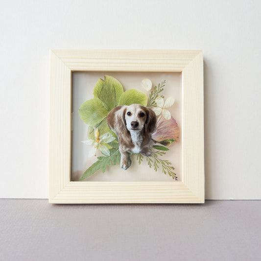 Pressed Flower Pet Portrait