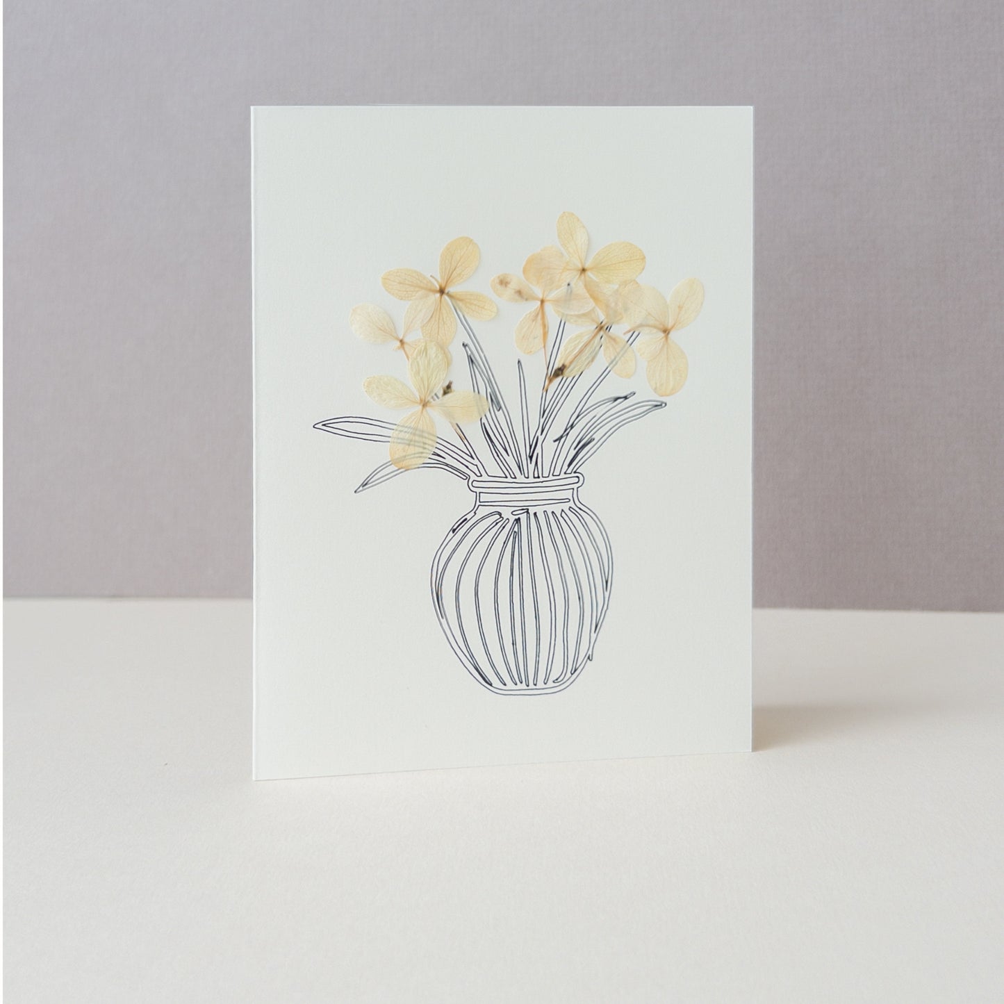 Pressed Flower Card - Vase