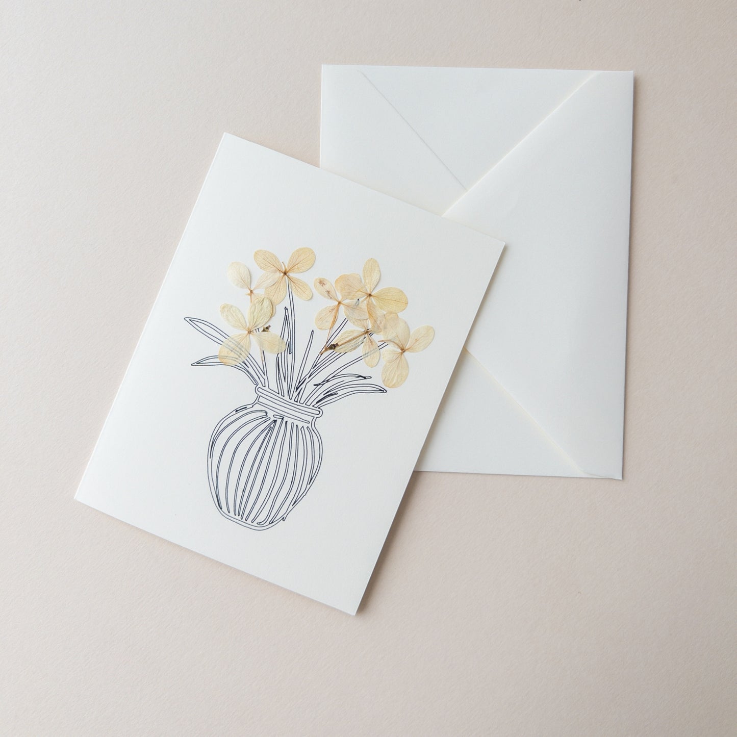 Pressed Flower Card - Vase
