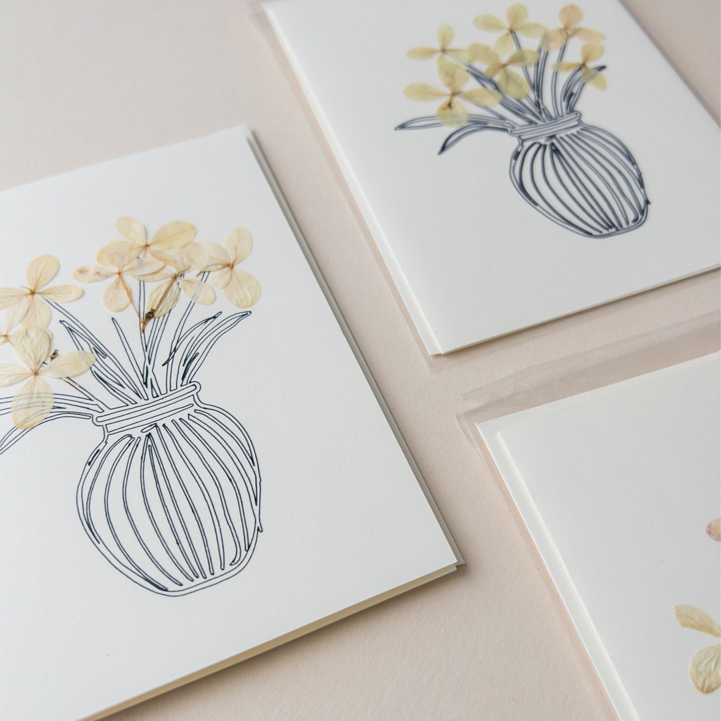 Pressed Flower Card - Vase